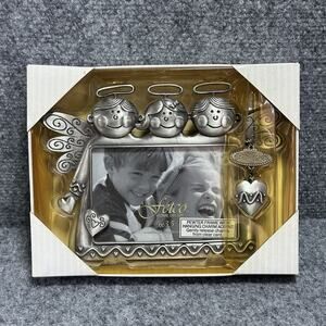 Fetco Grandkids Picture Frame Little Angels Hanging Charms Holds 5" x 3.5" Photo